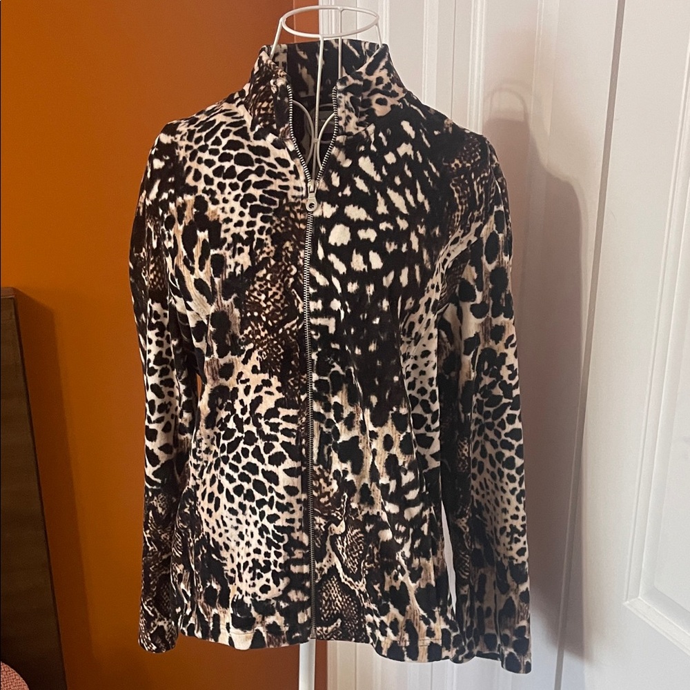 Vintage Alfred Dunner Velour Zip Jacket – Size 12 Petite - Picture 2 of 11